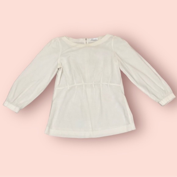 Vince Peplum Blouse Size Small Cream Blouson Puff Sleeve - Picture 1 of 8